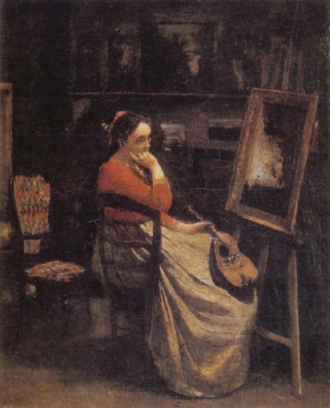 Jean Baptiste Camille  Corot The Studio Germany oil painting art